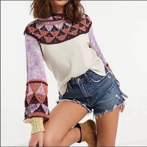 Free people sweater. Swit the small stuff mock neck sweater.